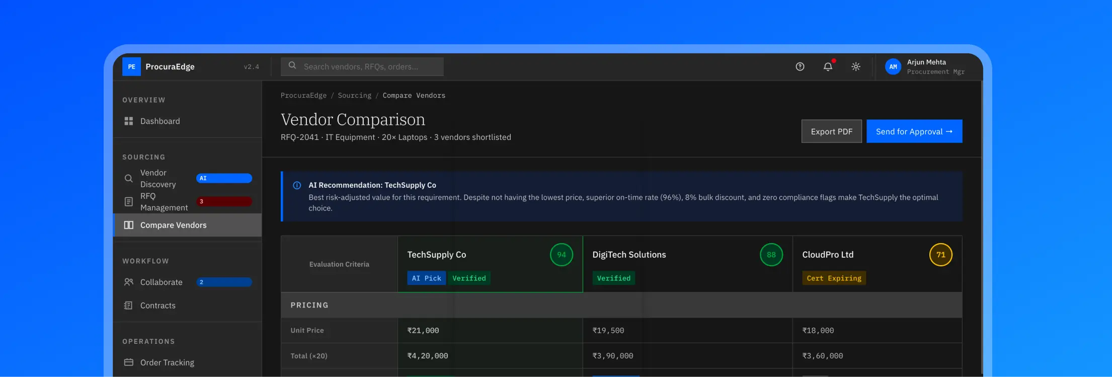 Comparison Dashboard